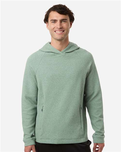 North End Men's Spirit Textured Hooded Pullover - NE729 Sage Green Heather