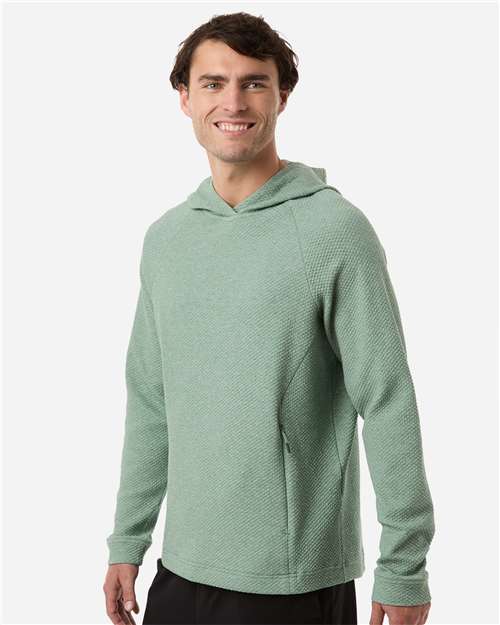 North End Men's Spirit Textured Hooded Pullover - NE729 Sage Green Heather