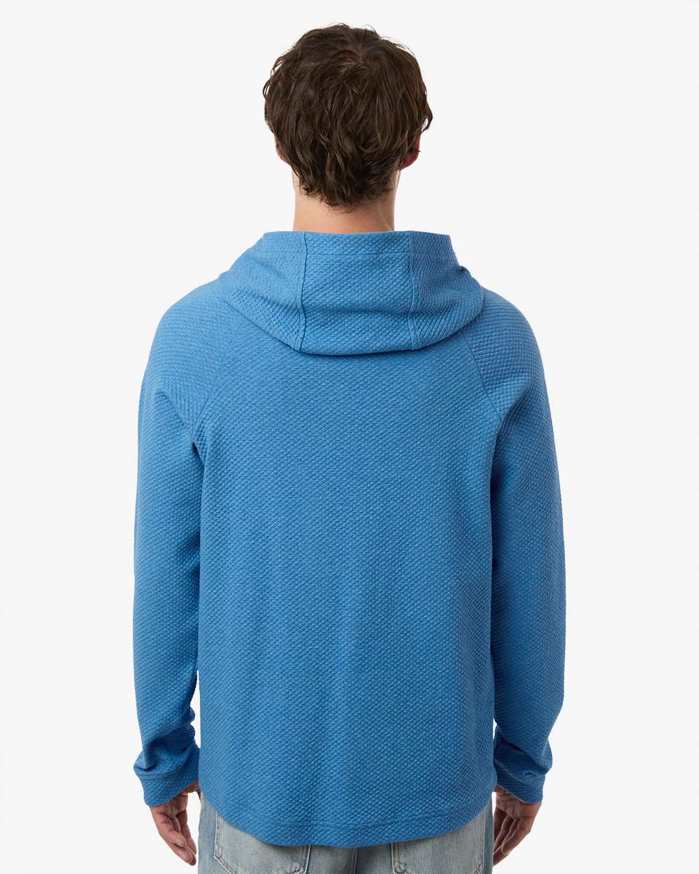 North End Men's Spirit Textured Hooded Pullover - NE729 Light Nautical Blue Heather