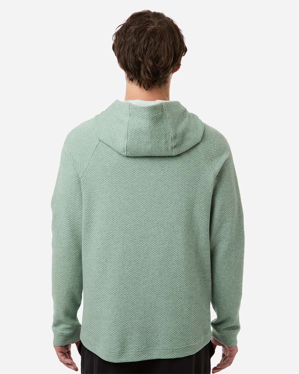 North End Men's Spirit Textured Hooded Pullover - NE729 Sage Green Heather
