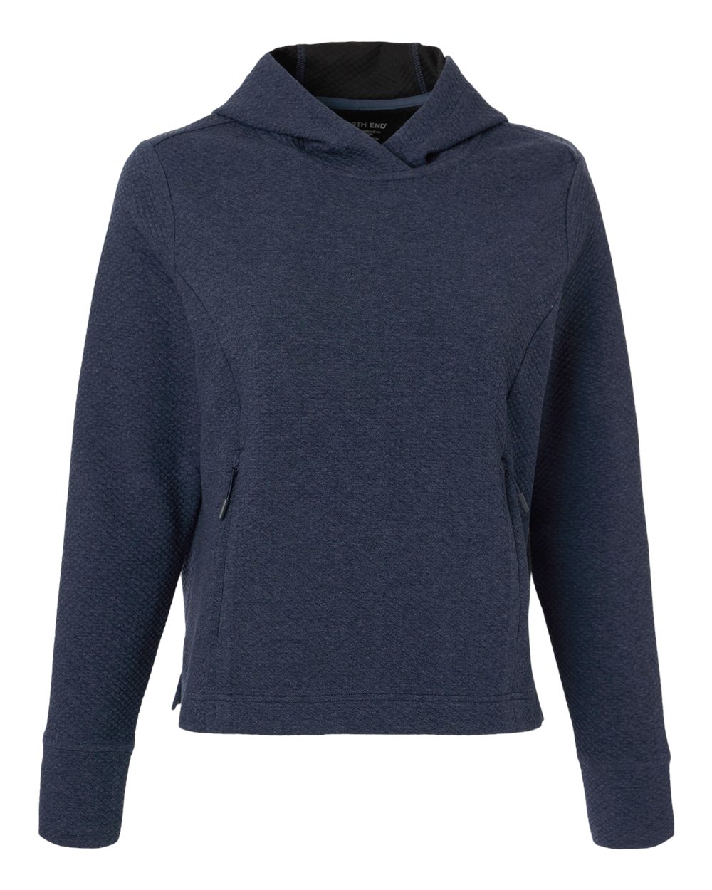 North End Women's Spirit Textured Hooded Pullover - NE729W Classic Navy Heather