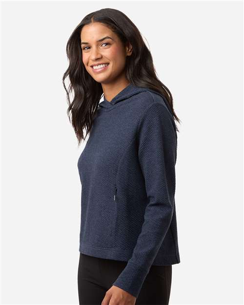 North End Women's Spirit Textured Hooded Pullover - NE729W Classic Navy Heather