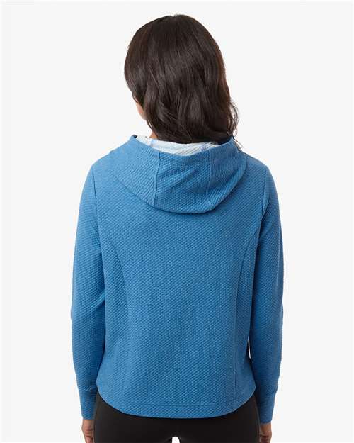 North End Women's Spirit Textured Hooded Pullover - NE729W Light Nautical Blue Heather