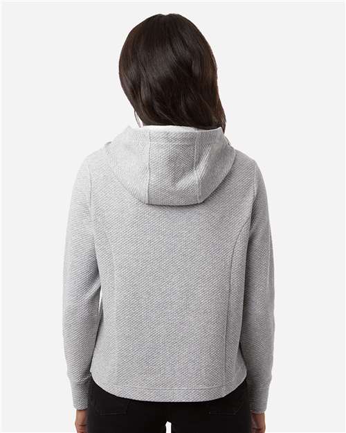 North End Women's Spirit Textured Hooded Pullover - NE729W Platinum Heather