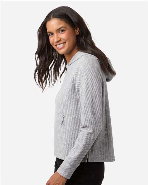 North End Women's Spirit Textured Hooded Pullover - NE729W Platinum Heather