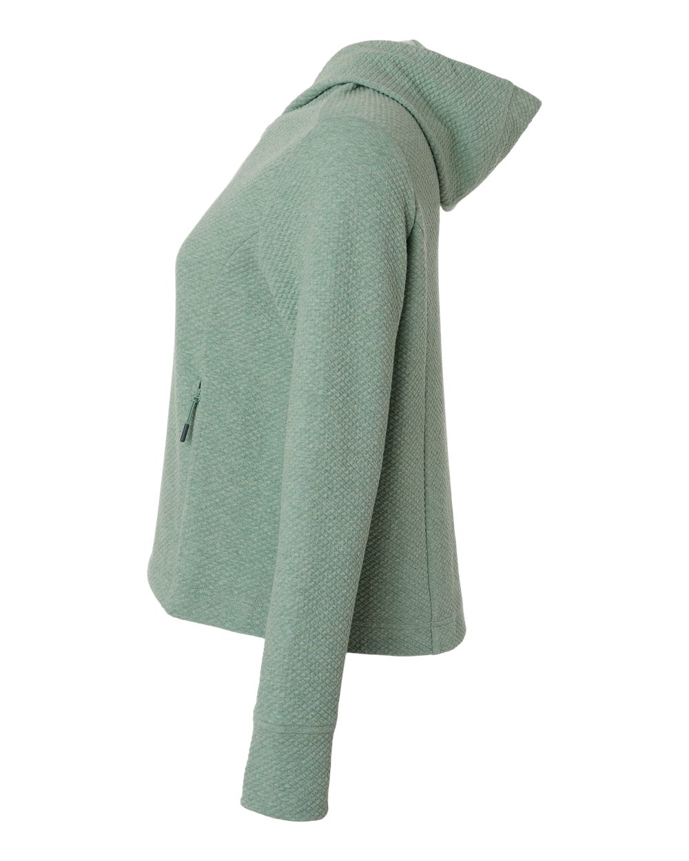North End Women's Spirit Textured Hooded Pullover - NE729W Sage Green Heather