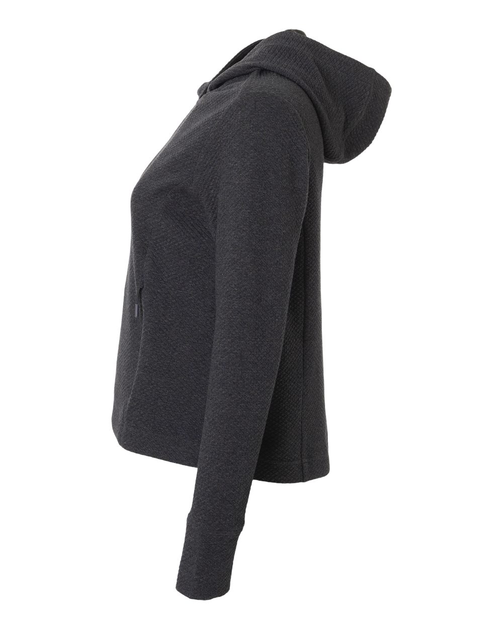 North End Women's Spirit Textured Hooded Pullover - NE729W Black Heather