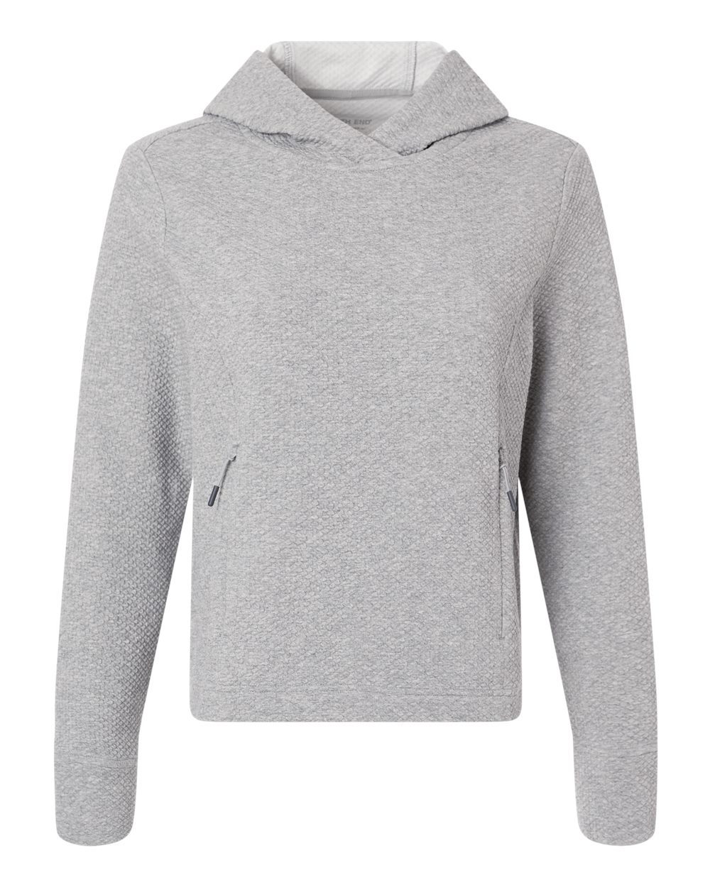 North End Women's Spirit Textured Hooded Pullover - NE729W Platinum Heather
