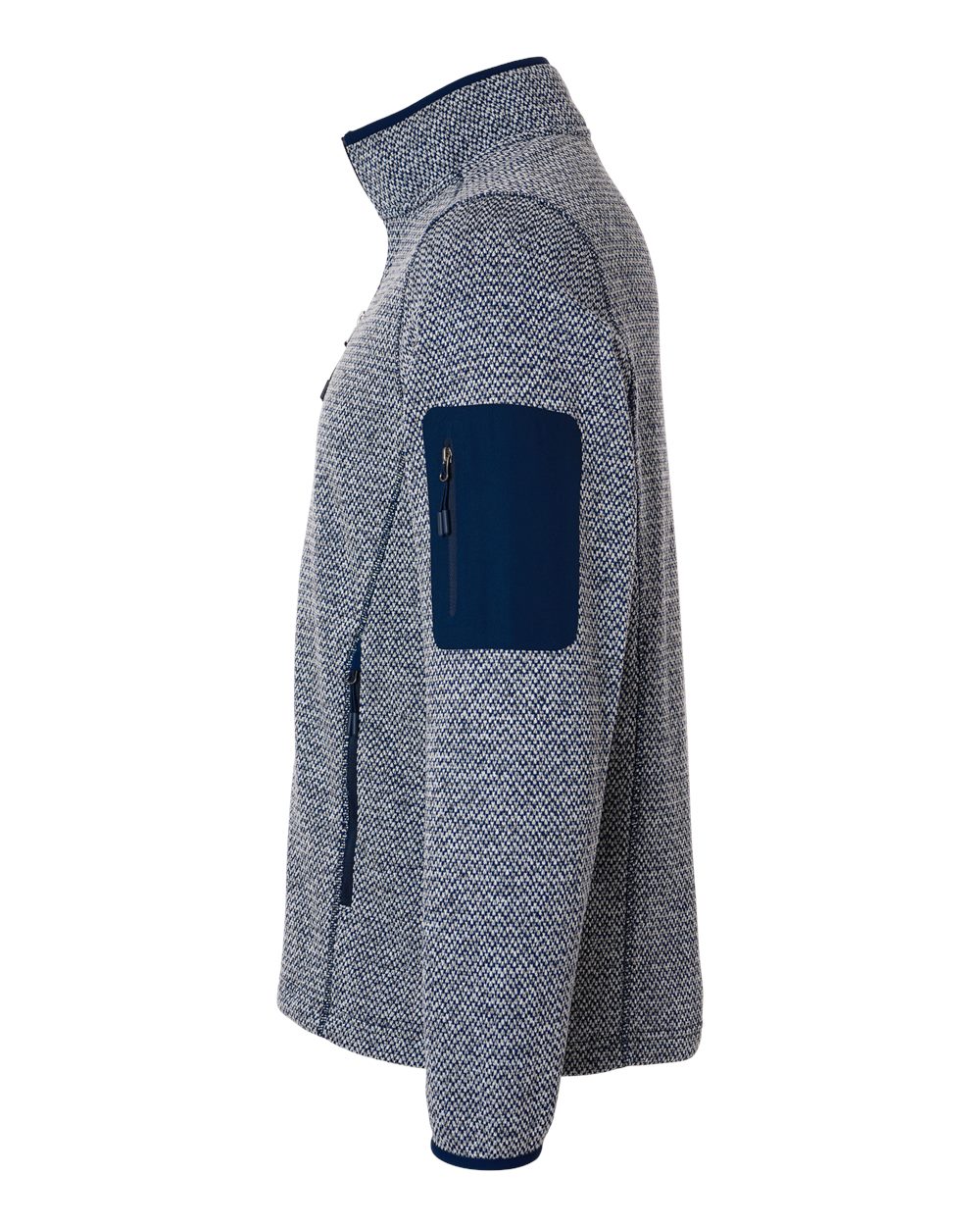 North End Men's Jasper Full-Zip Fleece Jacket - NE730 Classic Navy- White