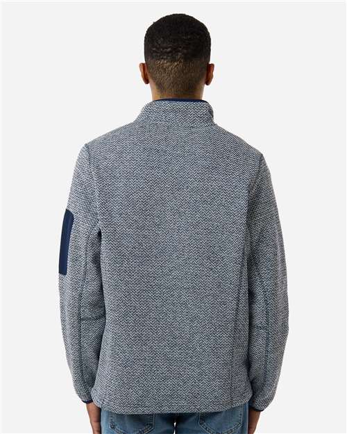 North End Men's Jasper Full-Zip Fleece Jacket - NE730 Classic Navy- White