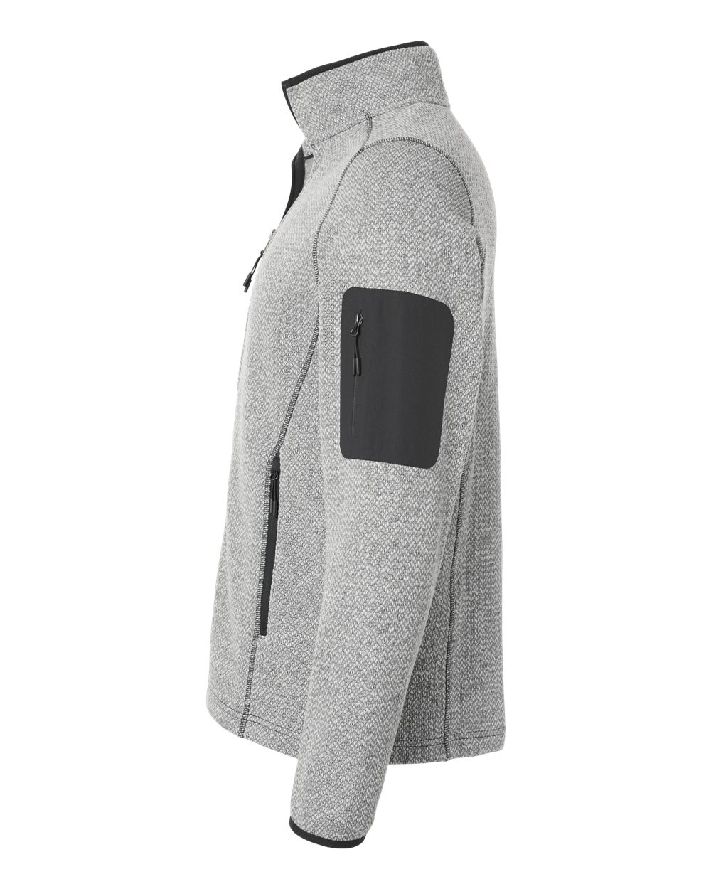 North End Men's Jasper Full-Zip Fleece Jacket - NE730 Grey- White