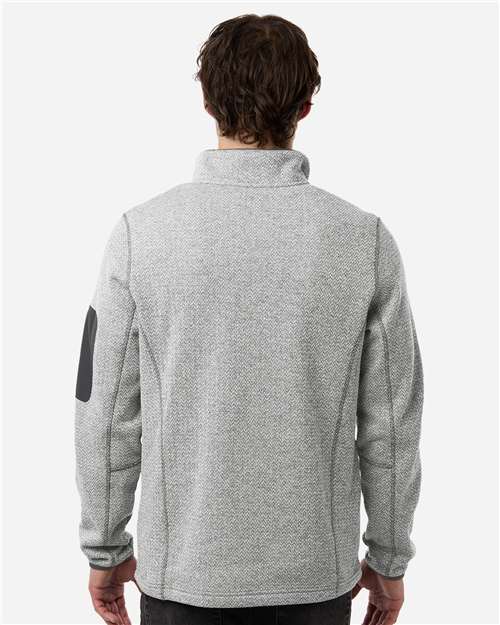 North End Men's Jasper Full-Zip Fleece Jacket - NE730 Grey- White