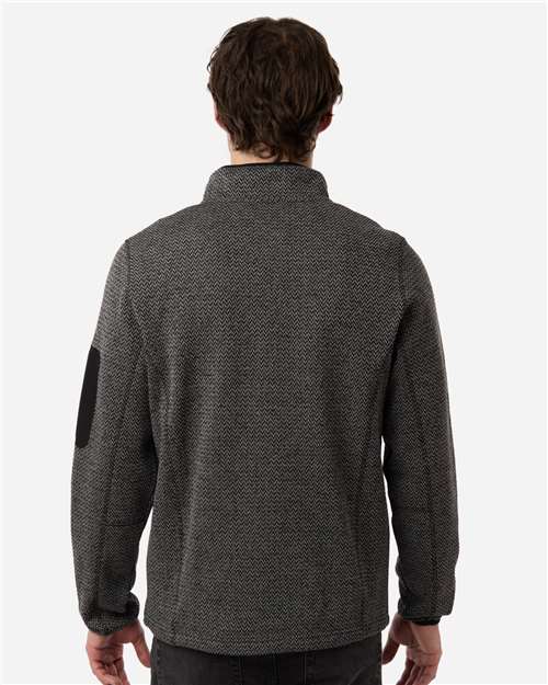 North End Men's Jasper Full-Zip Fleece Jacket - NE730 Black- Grey