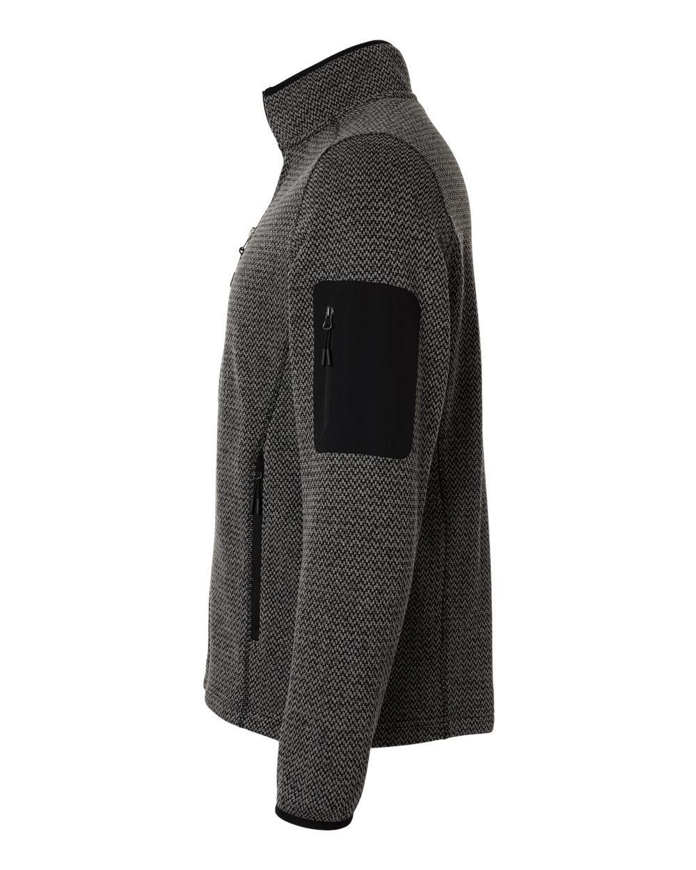 North End Men's Jasper Full-Zip Fleece Jacket - NE730 Black- Grey