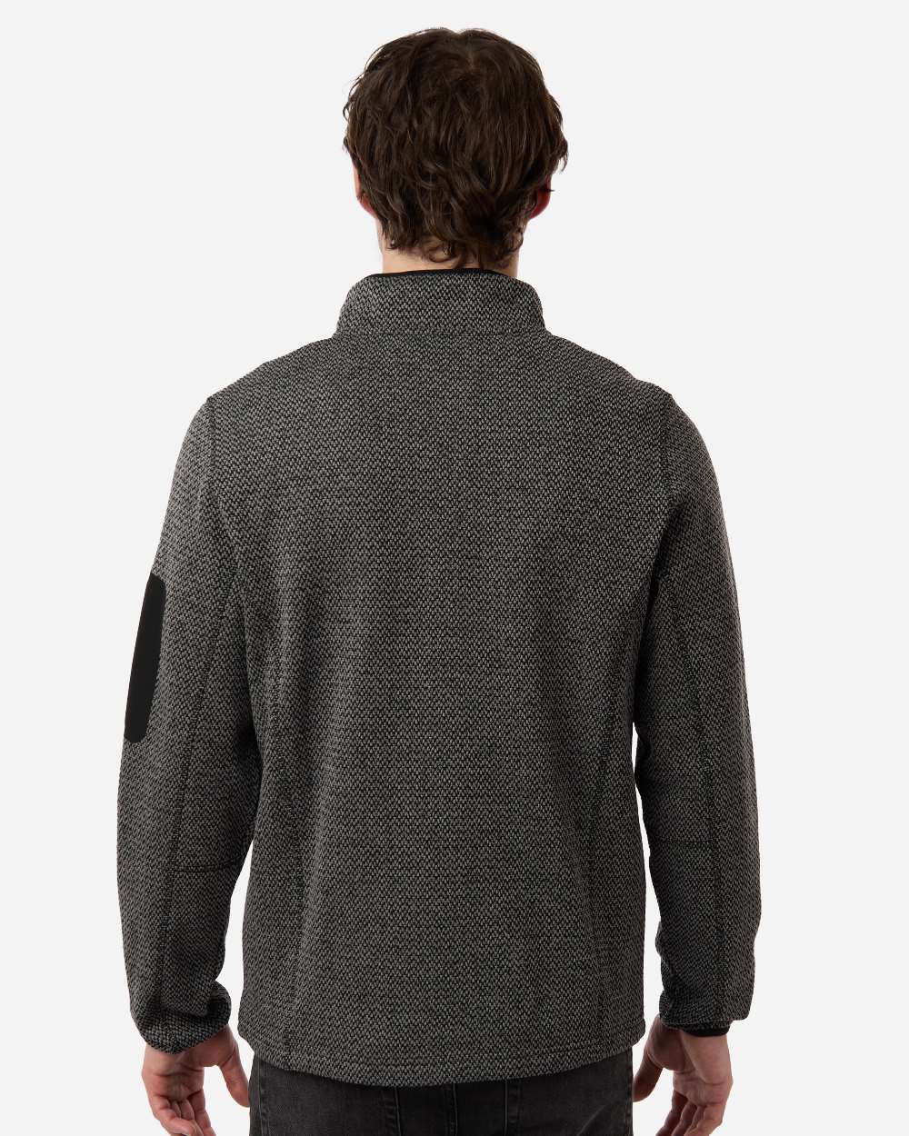North End Men's Jasper Full-Zip Fleece Jacket - NE730 Black- Grey