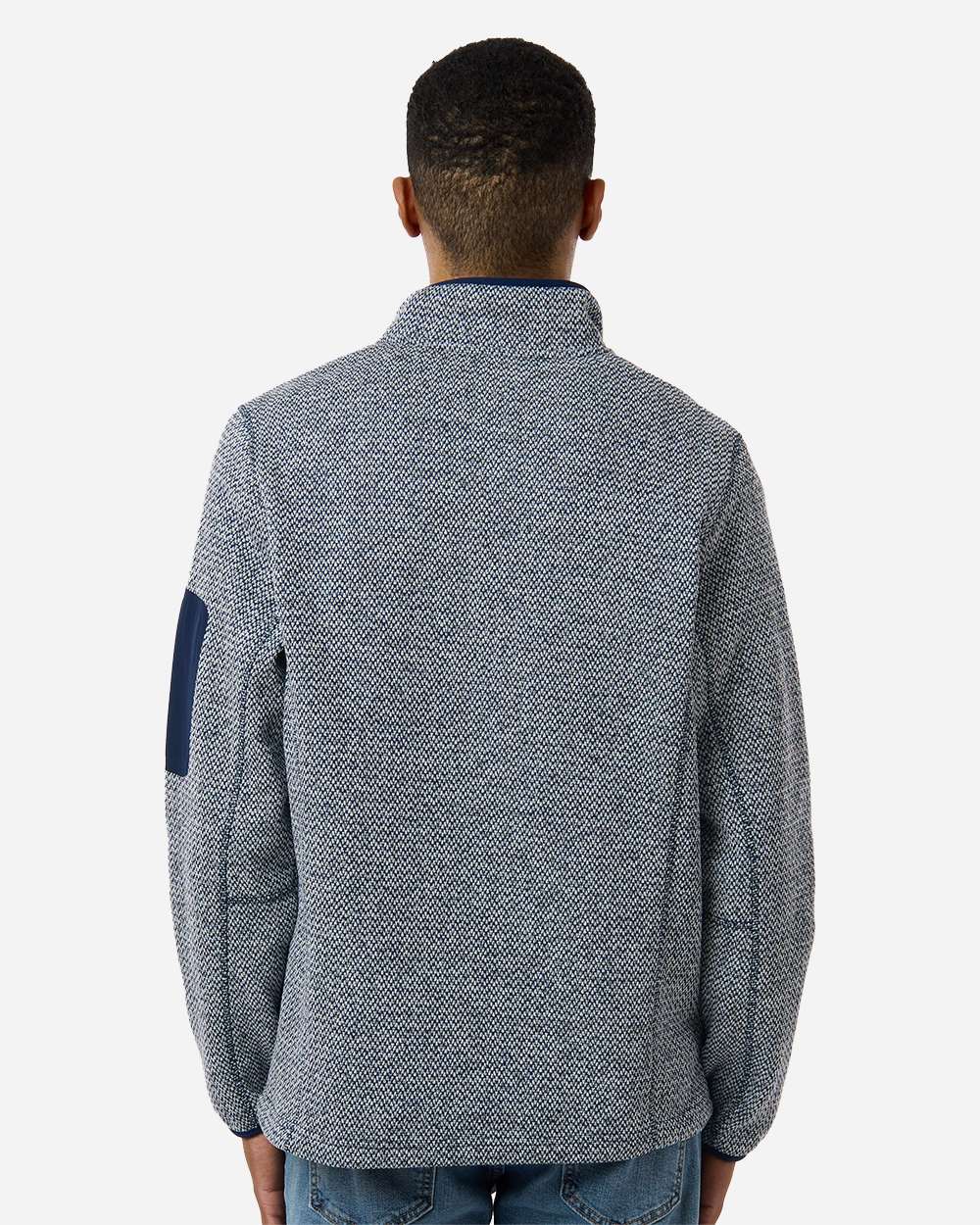 North End Men's Jasper Full-Zip Fleece Jacket - NE730 Classic Navy- White