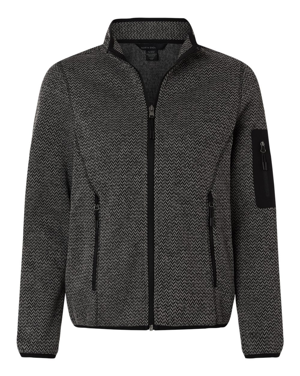 North End Women's Jasper Full-Zip Fleece Jacket - NE730W Black- Grey