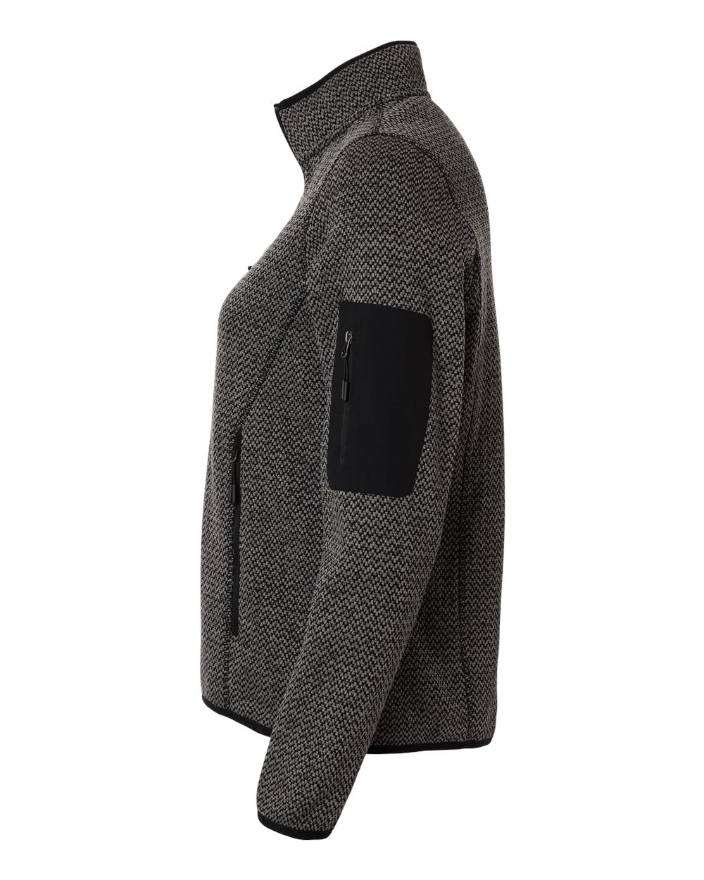 North End Women's Jasper Full-Zip Fleece Jacket - NE730W Black- Grey