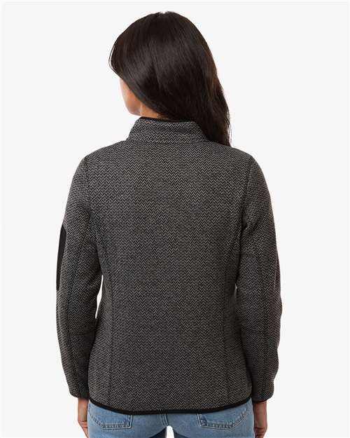 North End Women's Jasper Full-Zip Fleece Jacket - NE730W Black- Grey
