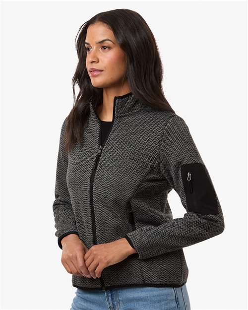 North End Women's Jasper Full-Zip Fleece Jacket - NE730W Black- Grey