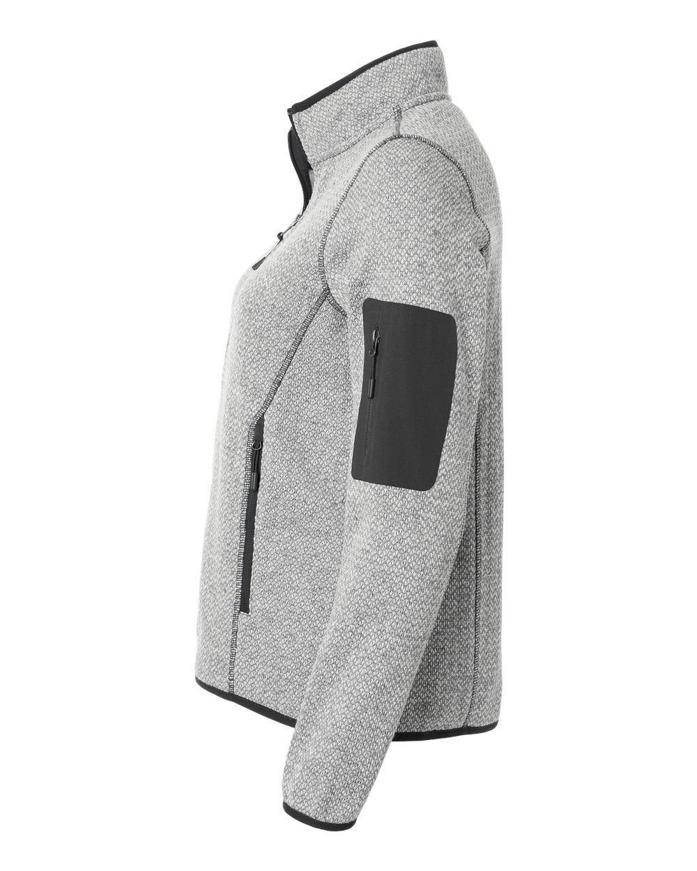 North End Women's Jasper Full-Zip Fleece Jacket - NE730W Grey- White