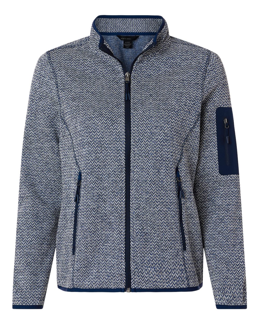 North End Women's Jasper Full-Zip Fleece Jacket - NE730W Classic Navy- White