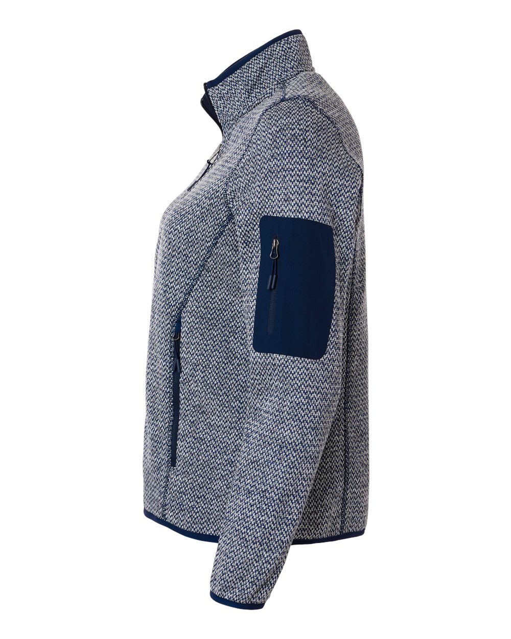 North End Women's Jasper Full-Zip Fleece Jacket - NE730W Classic Navy- White
