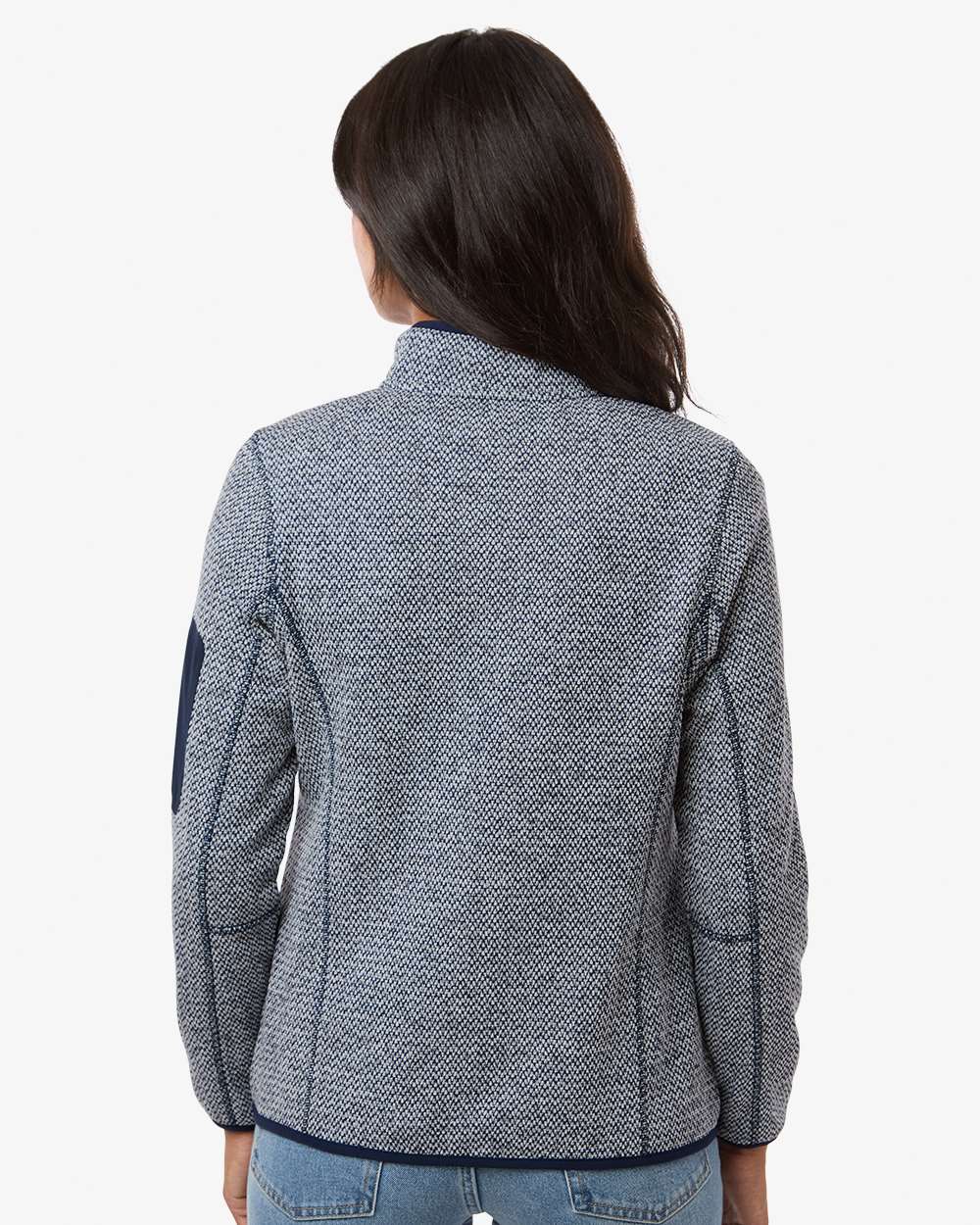 North End Women's Jasper Full-Zip Fleece Jacket - NE730W Classic Navy- White