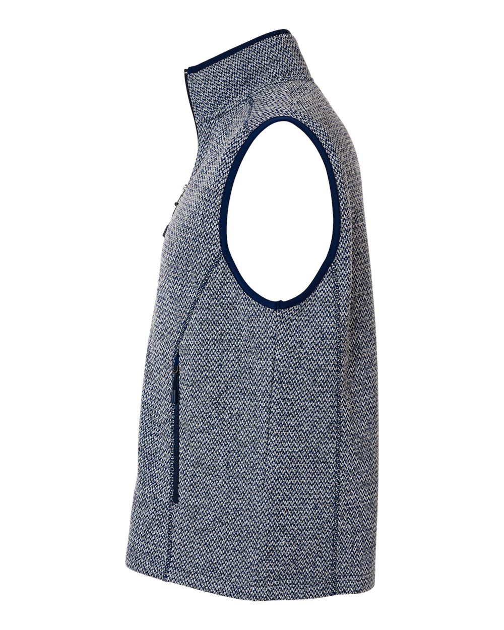 North End Men's Jasper Jacquard Fleece Vest - NE731 Classic Navy- White