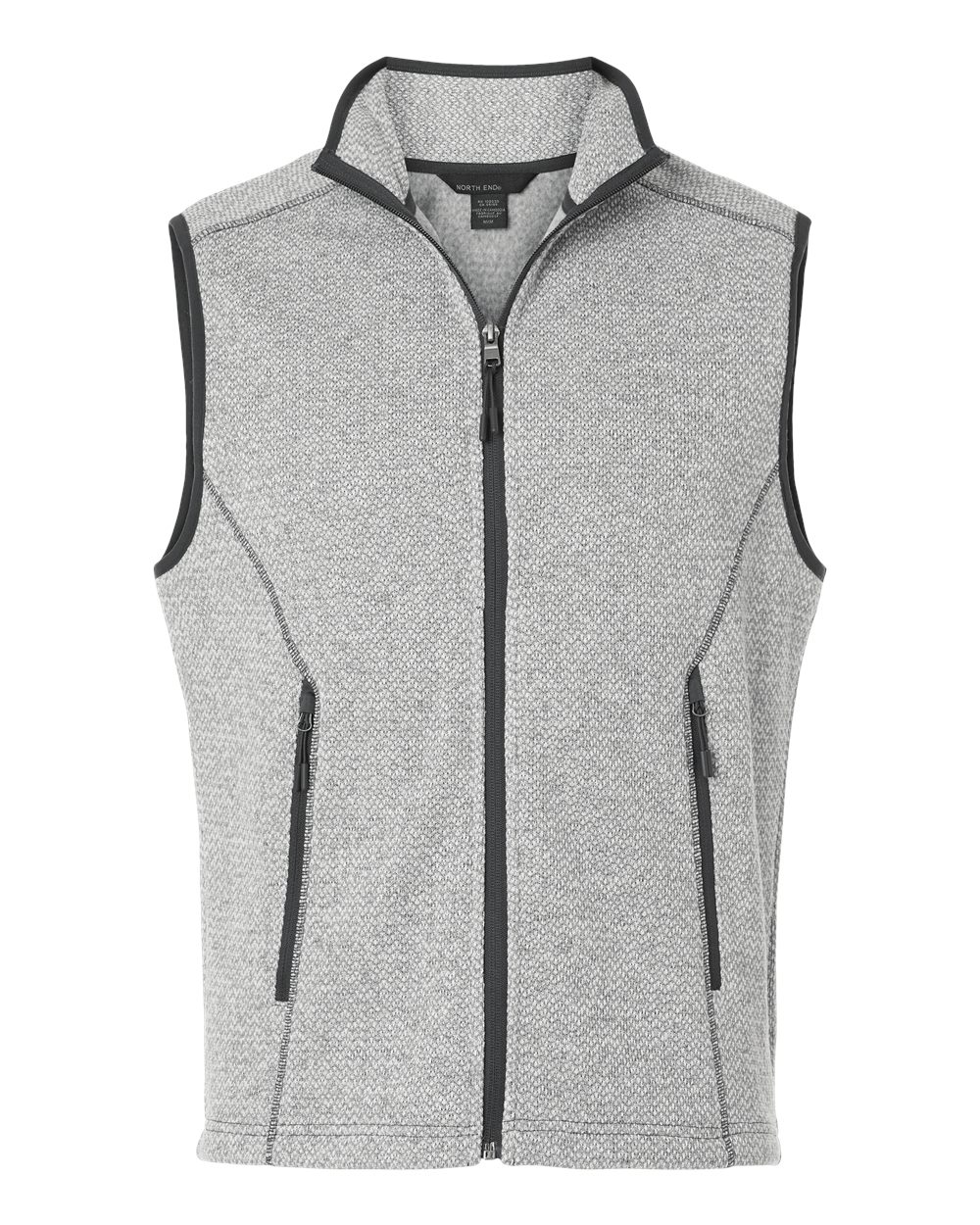 North End Men's Jasper Jacquard Fleece Vest - NE731 Grey- White