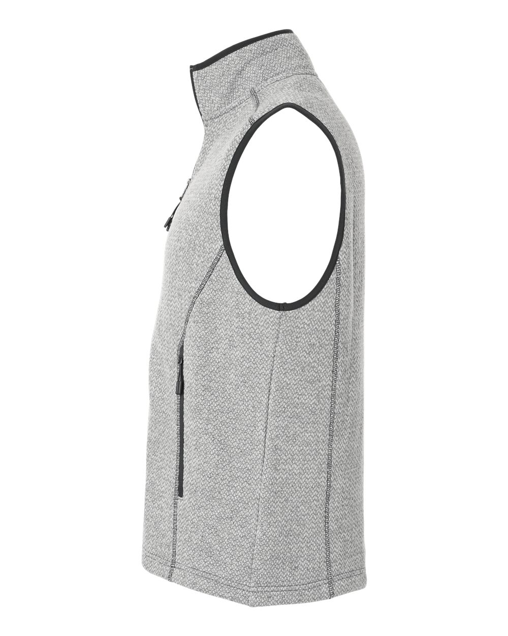 North End Men's Jasper Jacquard Fleece Vest - NE731 Grey- White