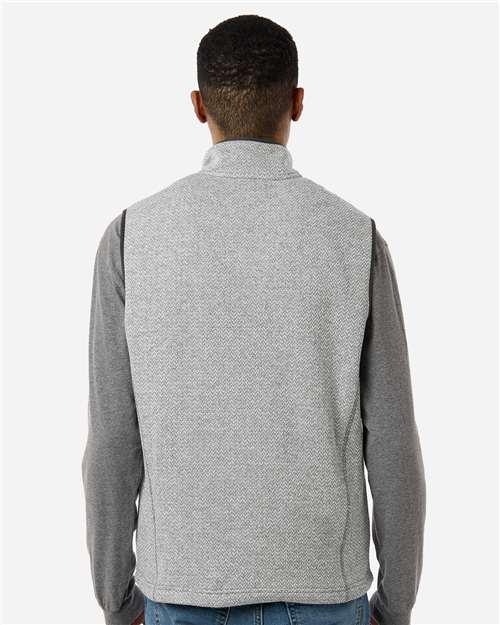 North End Men's Jasper Jacquard Fleece Vest - NE731 Grey- White