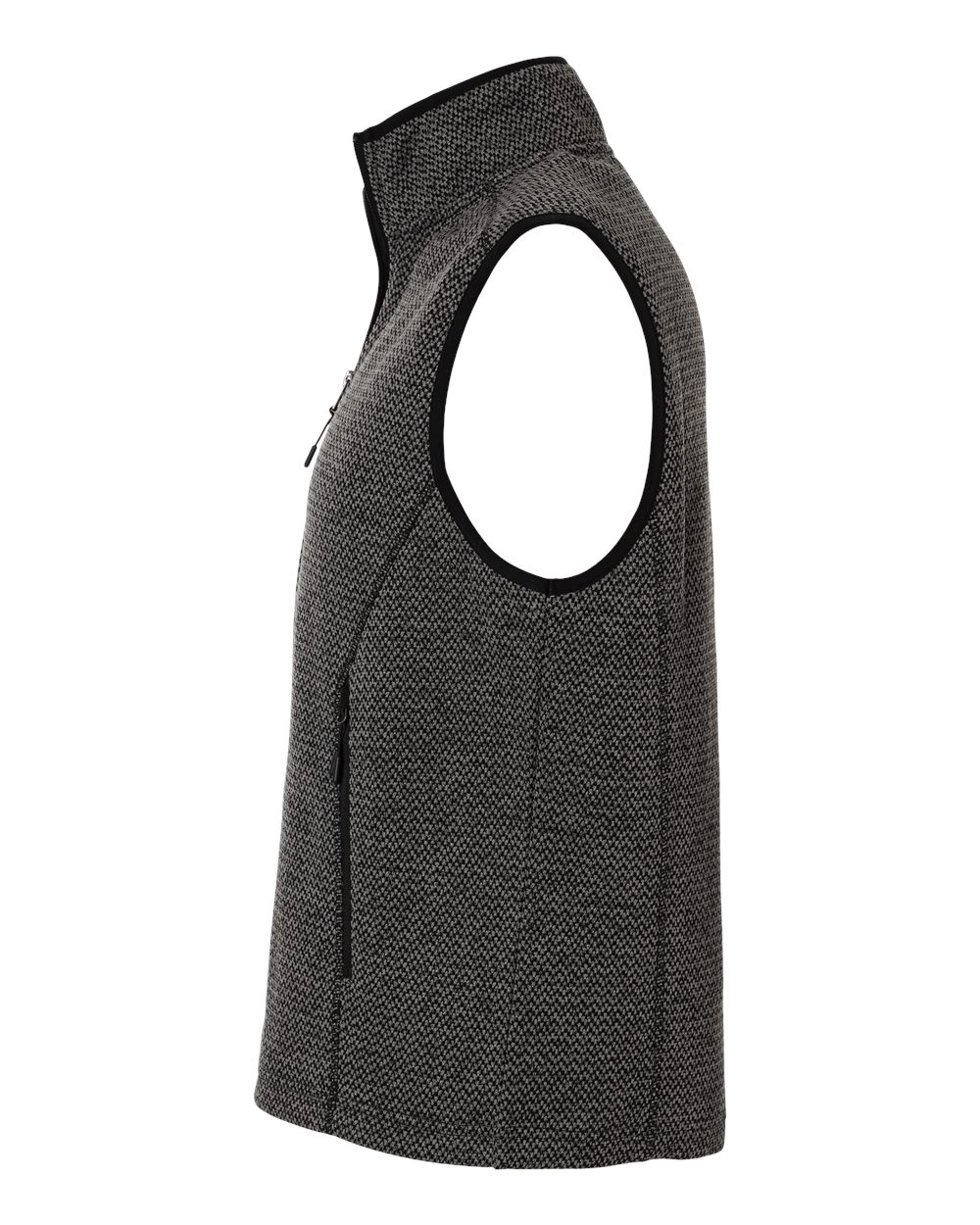 North End Men's Jasper Jacquard Fleece Vest - NE731 Black- Grey