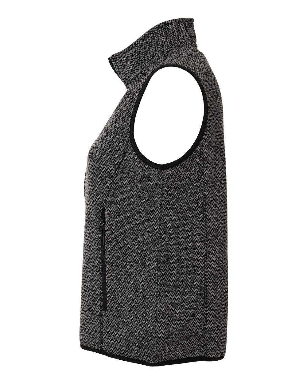 North End Women's Jasper Jacquard Fleece Vest - NE731W Black- Grey