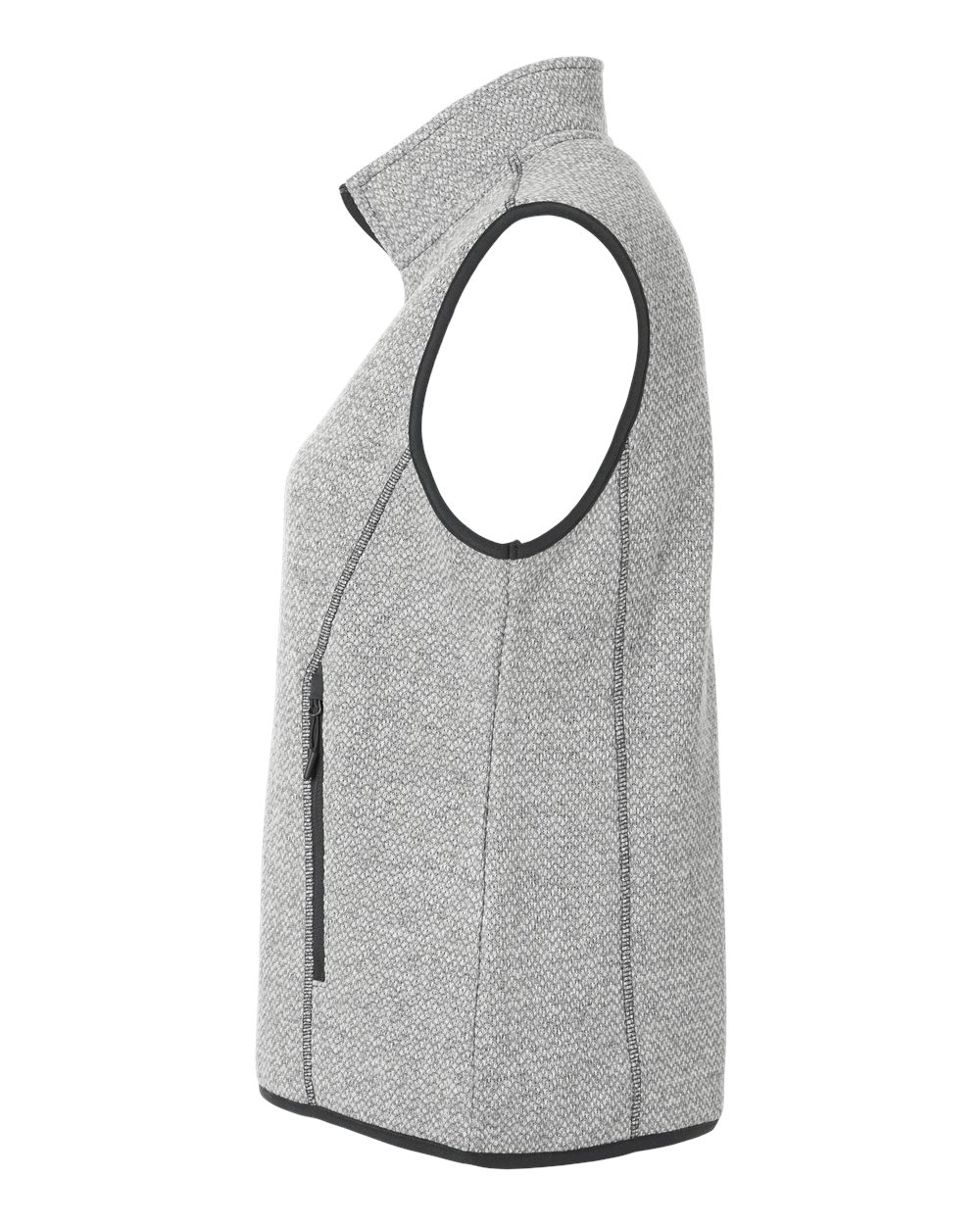 North End Women's Jasper Jacquard Fleece Vest - NE731W Grey- White