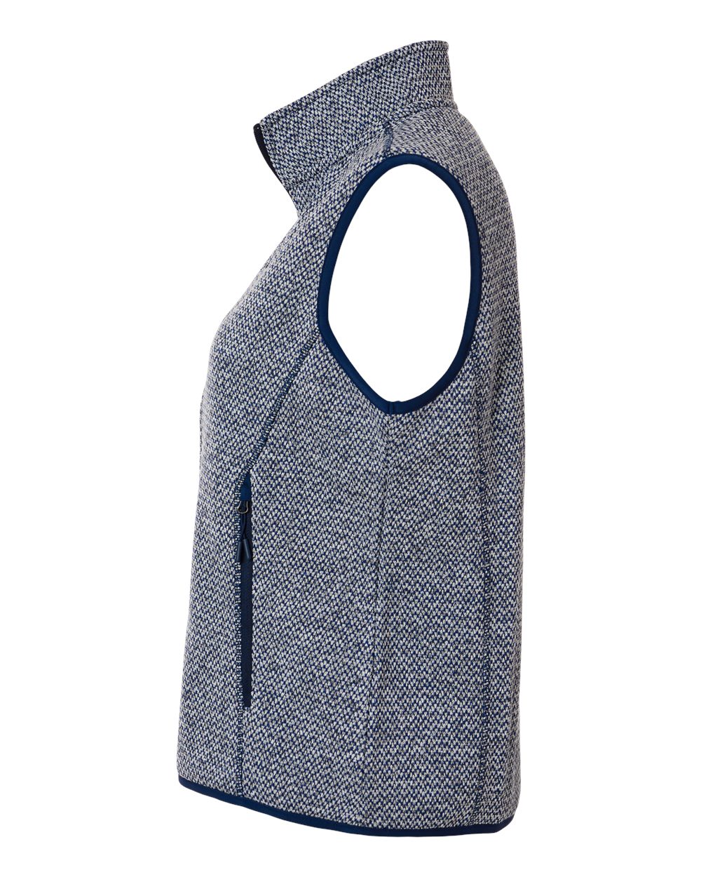 North End Women's Jasper Jacquard Fleece Vest - NE731W Classic Navy- White