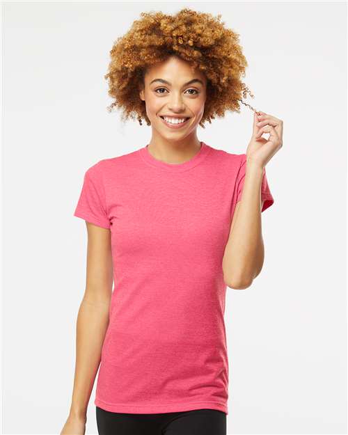 M&O Women's Deluxe Blend T-Shirt - 3540 - 3540M Heather Fuchsia