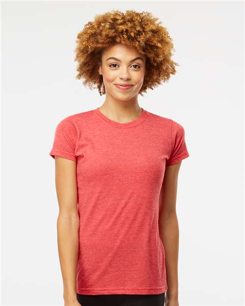 M&O Women's Deluxe Blend T-Shirt - 3540 - 3540M Heather Red