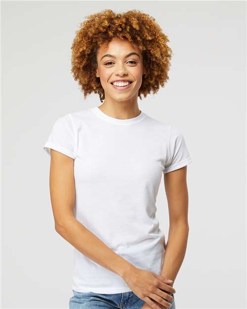 M&O Women's Deluxe Blend T-Shirt - 3540 - 3540M Heather White