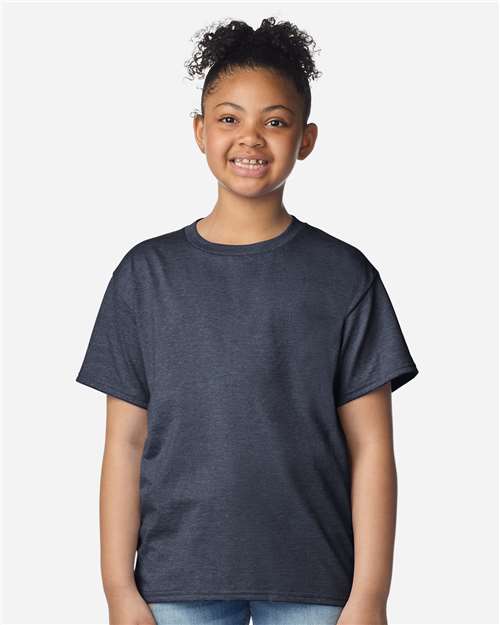 Gildan Youth Light Cotton T-Shirt - 3000B Heather Navy
