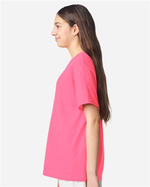 Gildan Youth Light Cotton T-Shirt - 3000B Safety Pink
