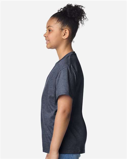 Gildan Youth Light Cotton T-Shirt - 3000B Heather Navy