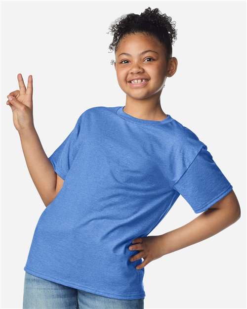Gildan Youth Light Cotton T-Shirt - 3000B Heather Royal