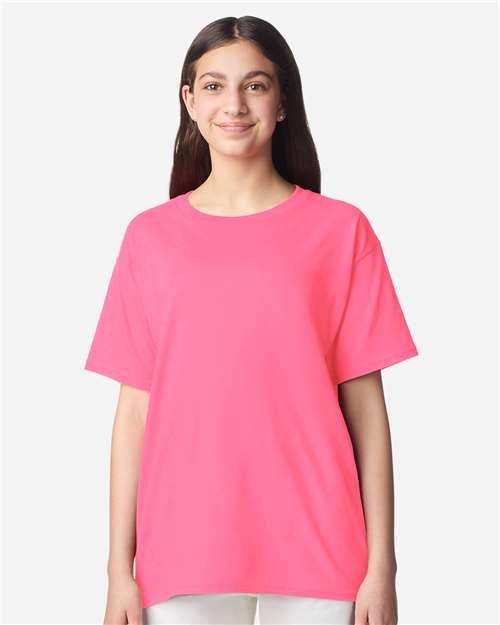 Gildan Youth Light Cotton T-Shirt - 3000B Safety Pink