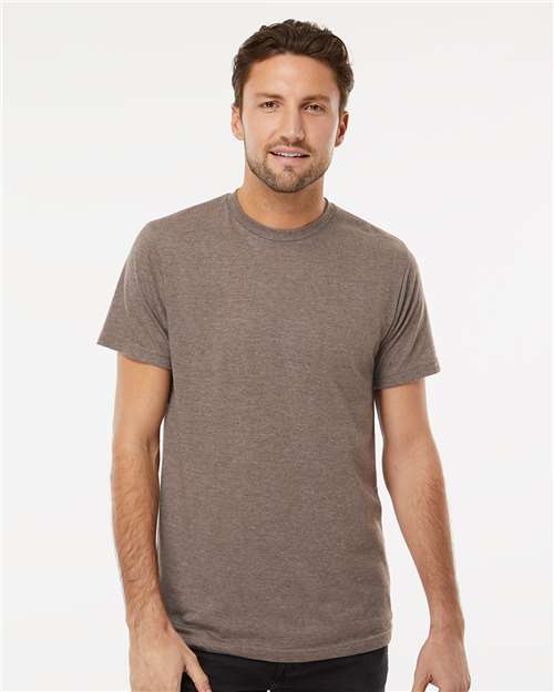 M&O Deluxe Blend T-Shirt - 3541 - 3541M Heather Brown