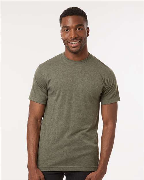 M&O Deluxe Blend T-Shirt - 3541 - 3541M Heather Military Green