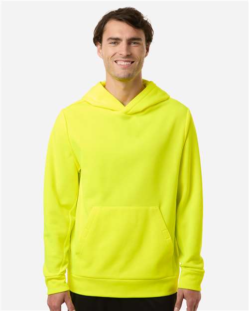 Team 365 Unisex Squad Hooded Tech Fleece Pullover - TT400 Safety Yellow