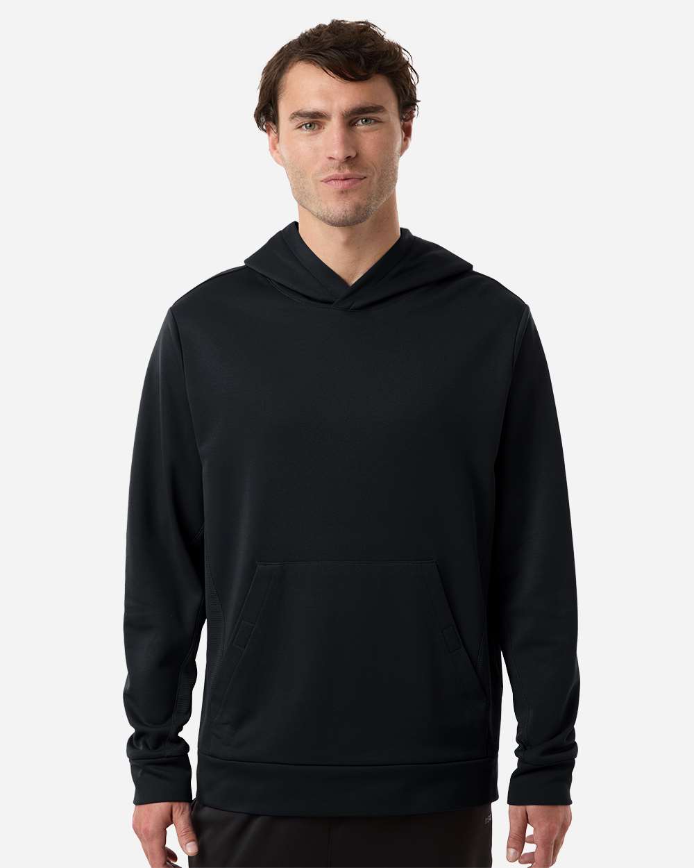 Team 365 Unisex Squad Hooded Tech Fleece Pullover - TT400 Black