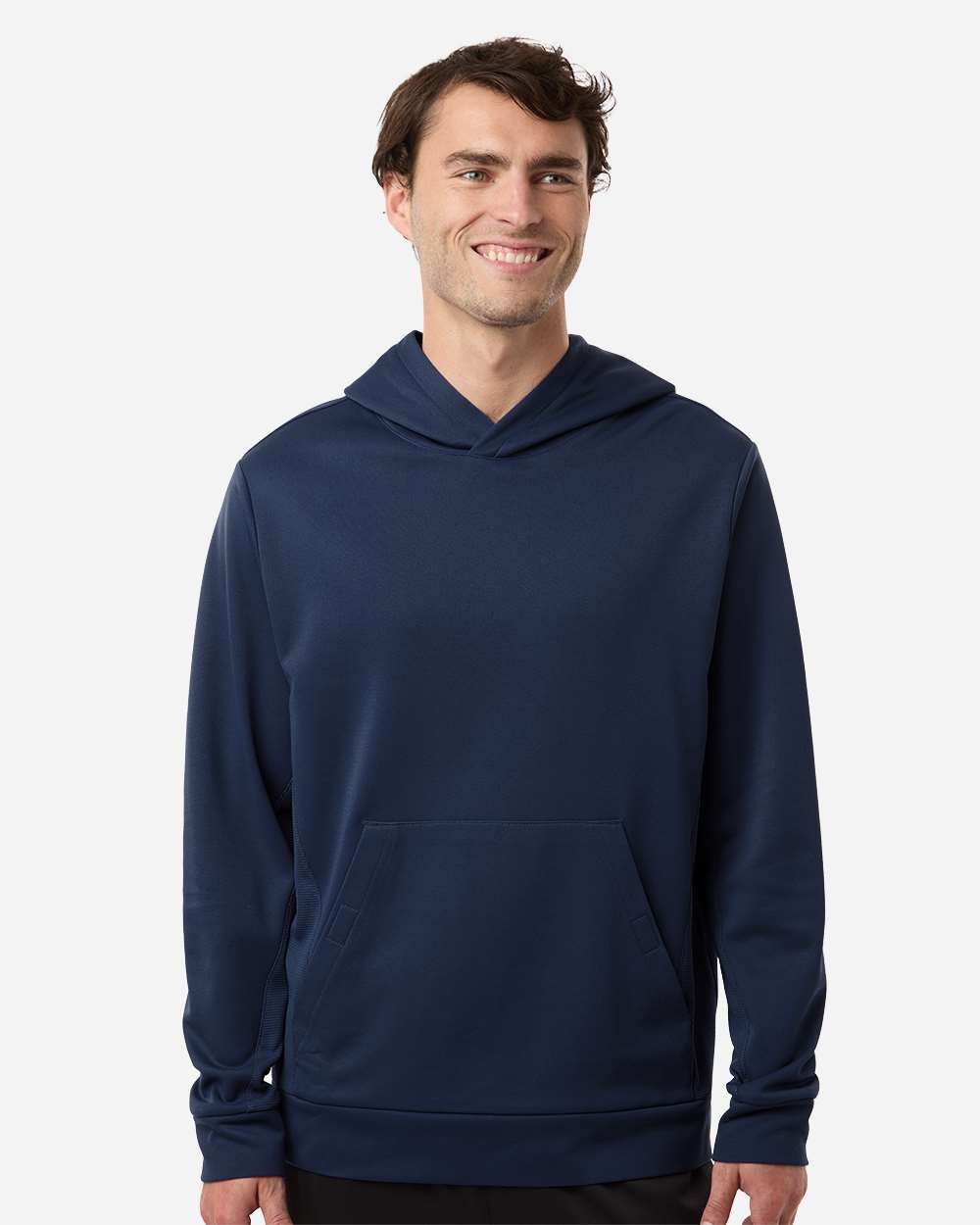 Team 365 Unisex Squad Hooded Tech Fleece Pullover - TT400 Sport Dark Navy