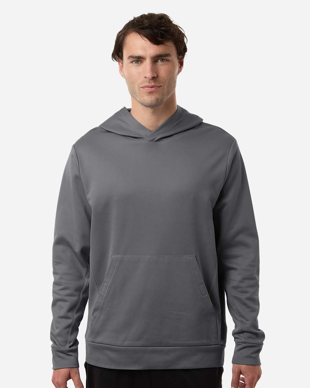 Team 365 Unisex Squad Hooded Tech Fleece Pullover - TT400 Sport Graphite